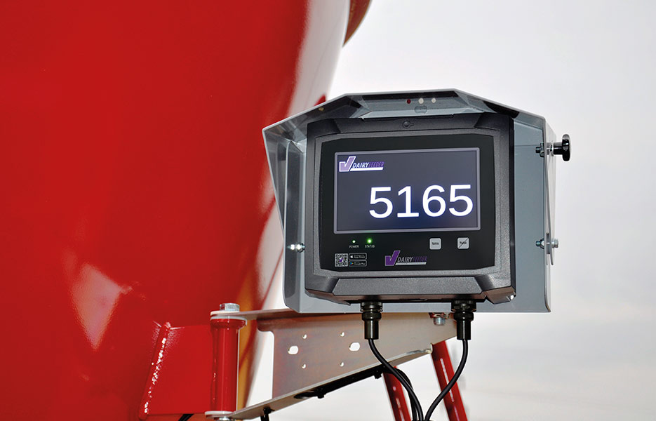 Weeginrichting op de voermengwagen